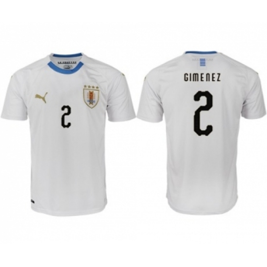 Uruguay 2 Gimenez Home Soccer Country Jersey