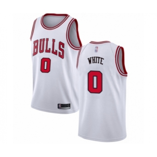 Youth Chicago Bulls 0 Coby White Swingman White Basketball Jersey - Association Edition