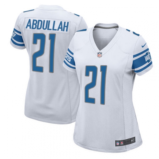 Women's Nike Detroit Lions 21 Ameer Abdullah Game White NFL Jersey