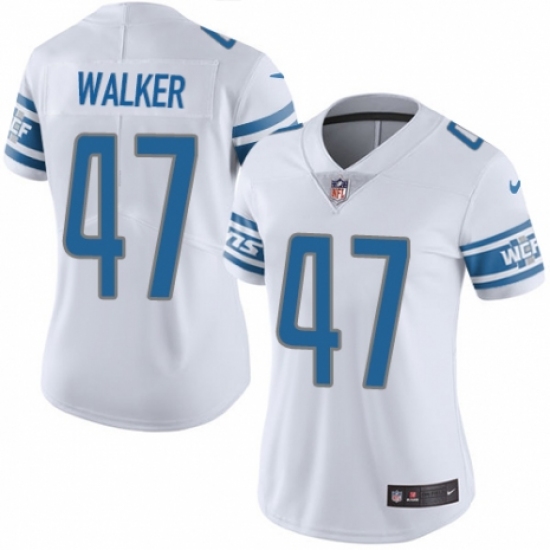 Women's Nike Detroit Lions 47 Tracy Walker White Vapor Untouchable Elite Player NFL Jersey