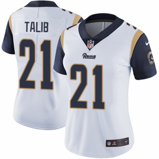 Women's Nike Los Angeles Rams 21 Aqib Talib White Vapor Untouchable Elite Player NFL Jersey