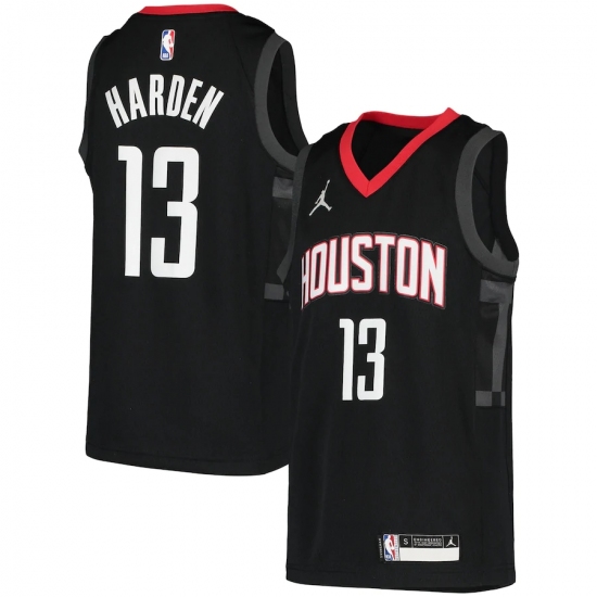 Youth Houston Rockets 13 James Harden Jordan Brand Black 2020-21 Swingman Player Jersey