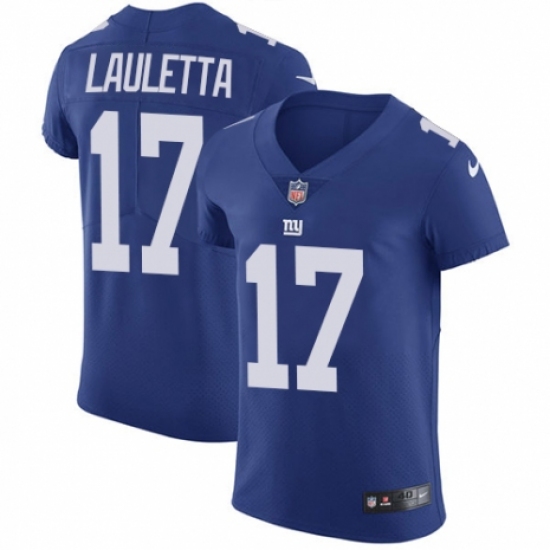 Men's Nike New York Giants 17 Kyle Lauletta Royal Blue Team Color Vapor Untouchable Elite Player NFL Jersey