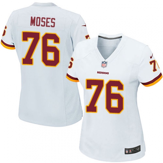 Women's Nike Washington Redskins 76 Morgan Moses Game White NFL Jersey