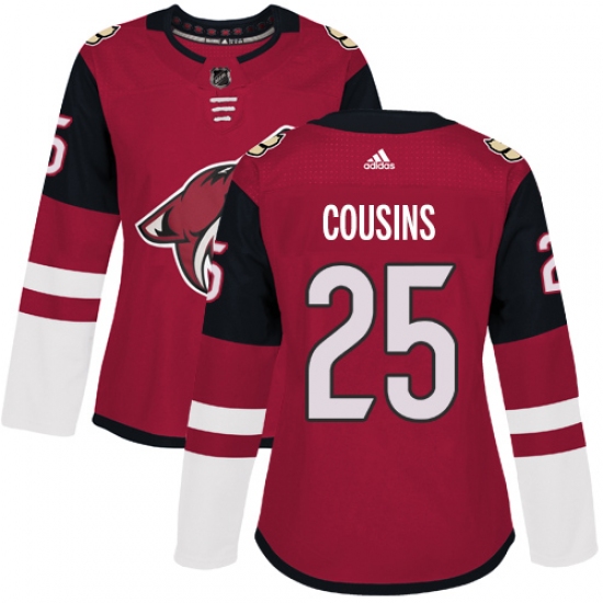 Women's Adidas Arizona Coyotes 25 Nick Cousins Premier Burgundy Red Home NHL Jersey