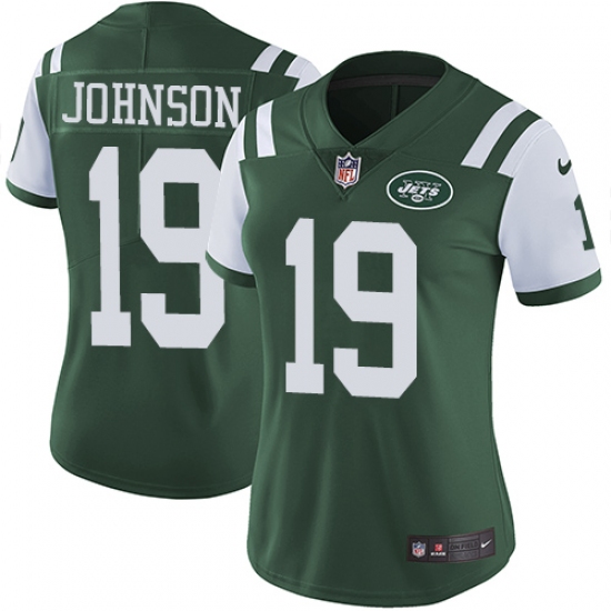 Women's Nike New York Jets 19 Keyshawn Johnson Elite Green Team Color NFL Jersey