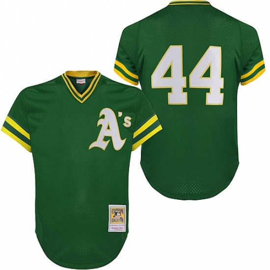 Men's Mitchell and Ness Oakland Athletics 34 Rollie Fingers Authentic Green Throwback MLB Jersey