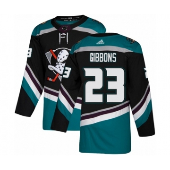 Youth Adidas Anaheim Ducks 23 Brian Gibbons Premier Black Teal Alternate NHL Jersey