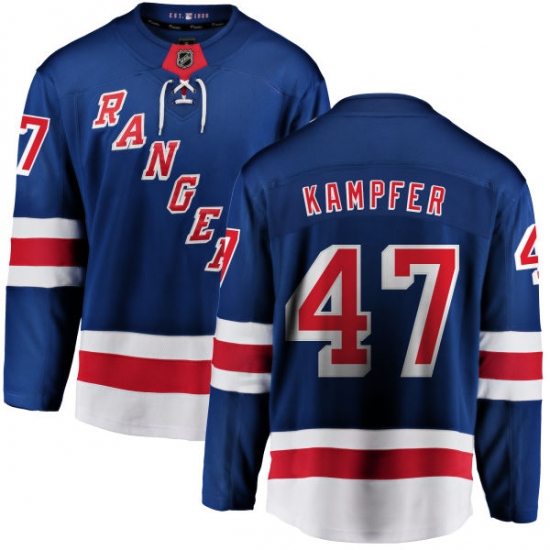 Men's New York Rangers 47 Steven Kampfer Fanatics Branded Royal Blue Home Breakaway NHL Jersey