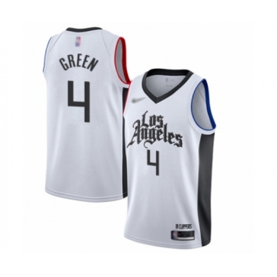 Youth Los Angeles Clippers 4 JaMychal Green Swingman White Basketball Jersey - 2019 20 City Edition