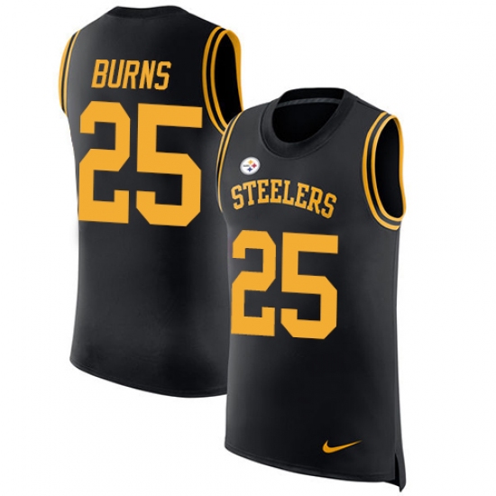 Men's Nike Pittsburgh Steelers 25 Artie Burns Limited Black Rush Player Name & Number Tank Top NFL Jersey