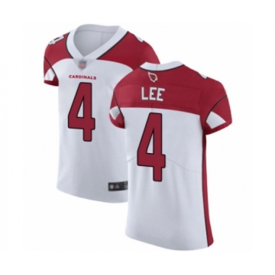 Men's Arizona Cardinals 4 Andy Lee White Vapor Untouchable Elite Player Football Jersey