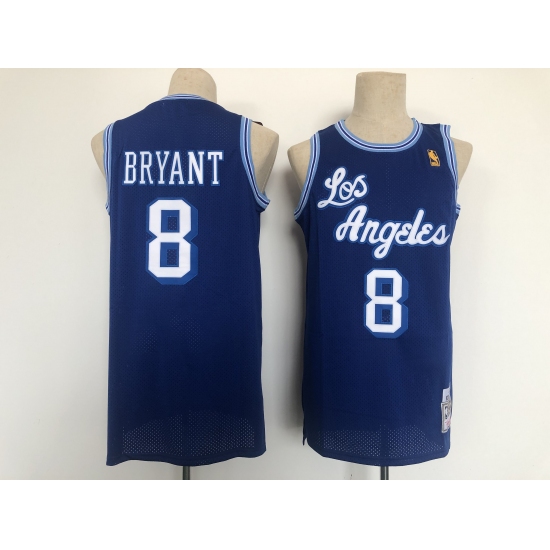 Men's Los Angeles Lakers 8 Kobe Bryant Blue Swingman Hardwood Classics Jersey