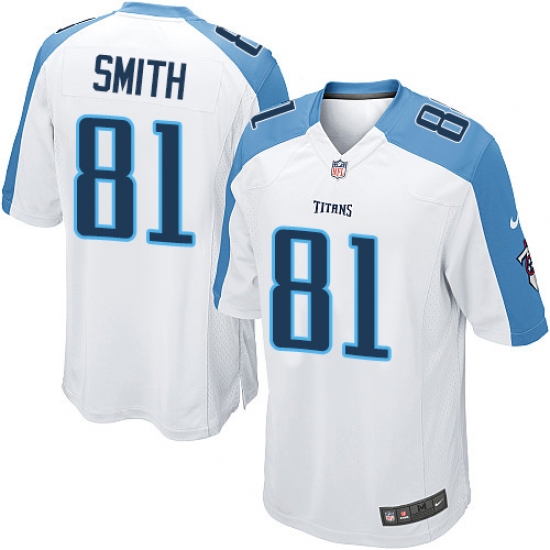 Men's Nike Tennessee Titans 81 Jonnu Smith Game White NFL Jersey