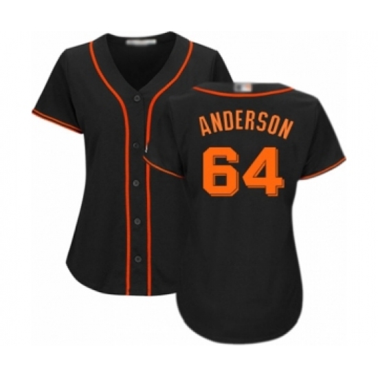 Women's San Francisco Giants 64 Shaun Anderson Authentic Black Alternate Cool Base Baseball Player Jersey