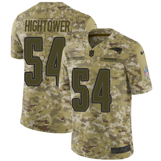 Youth Nike New England Patriots 54 Dont'a Hightower Limited Camo 2018 Salute to Service NFL Jersey