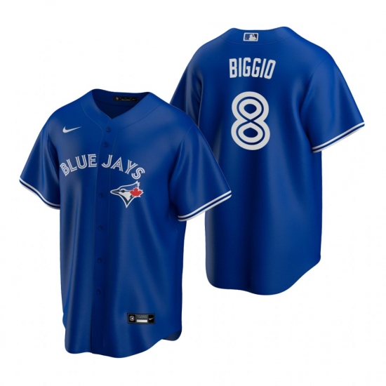 Men's Nike Toronto Blue Jays 8 Cavan Biggio Royal Alternate Stitched Baseball Jersey