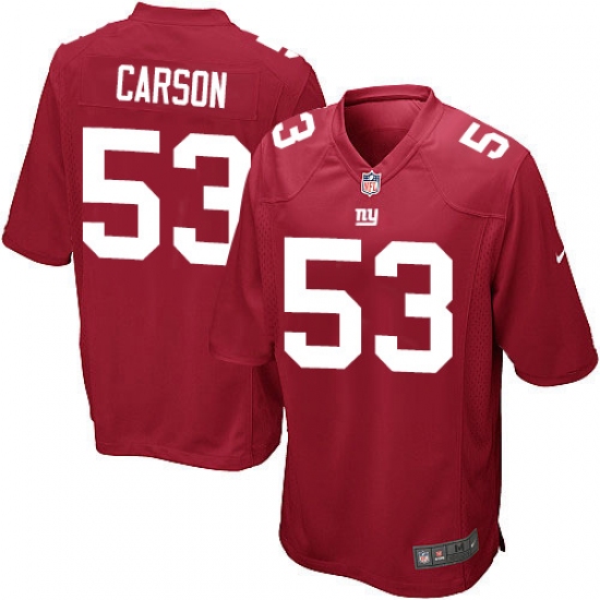 Men's Nike New York Giants 53 Harry Carson Game Red Alternate NFL Jersey