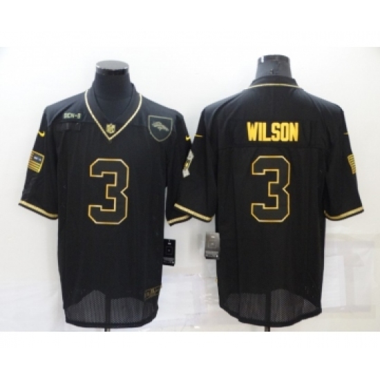 Men's Nike Denver Broncos 3 Russell Wilson Black 2020 Salute To Service Limited Jersey