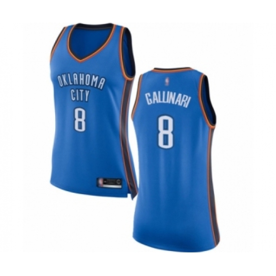 Women's Oklahoma City Thunder 8 Danilo Gallinari Swingman Royal Blue Basketball Jersey - Icon Edition