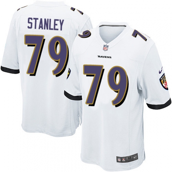 Men's Nike Baltimore Ravens 79 Ronnie Stanley Game White NFL Jersey