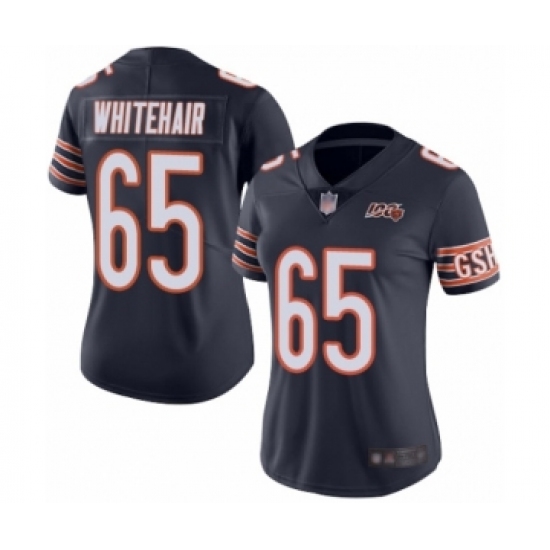 Women's Chicago Bears 65 Cody Whitehair Navy Blue Team Color 100th Season Limited Football Jersey