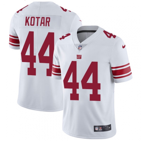 Men's Nike New York Giants 44 Doug Kotar White Vapor Untouchable Limited Player NFL Jersey