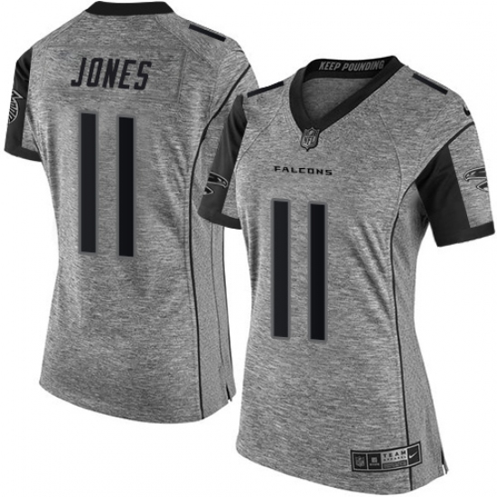 Women's Nike Atlanta Falcons 11 Julio Jones Limited Gray Gridiron NFL Jersey