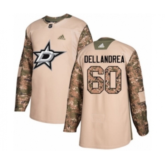 Men's Adidas Dallas Stars 60 Ty Dellandrea Authentic Camo Veterans Day Practice NHL Jersey