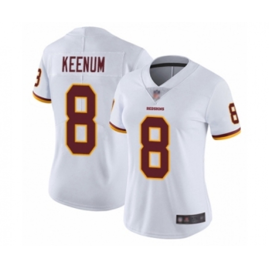 Women's Washington Redskins 8 Case Keenum White Vapor Untouchable Limited Player Football Jersey