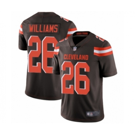 Men's Cleveland Browns 26 Greedy Williams Brown Team Color Vapor Untouchable Limited Player Football Jersey