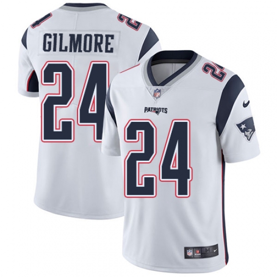 Men's Nike New England Patriots 24 Stephon Gilmore White Vapor Untouchable Limited Player NFL Jersey