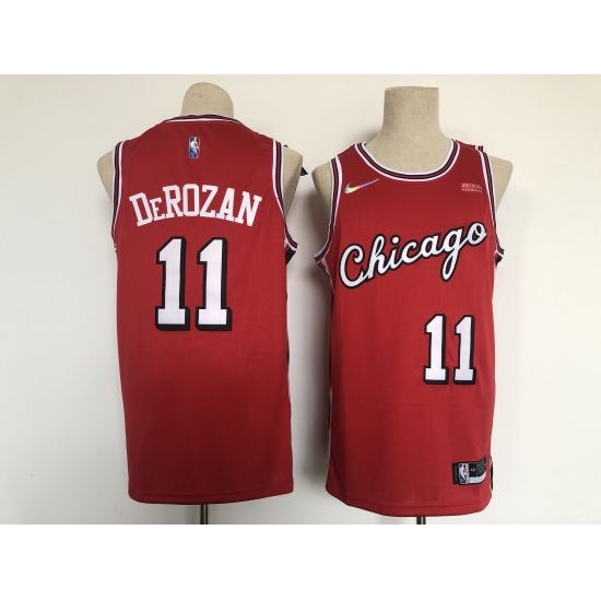 Men's Chicago Bulls 11 DeMar DeRozan Red City Stitched Basketball Jersey