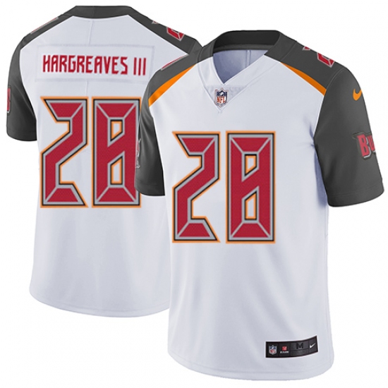 Men's Nike Tampa Bay Buccaneers 28 Vernon Hargreaves III White Vapor Untouchable Limited Player NFL Jersey