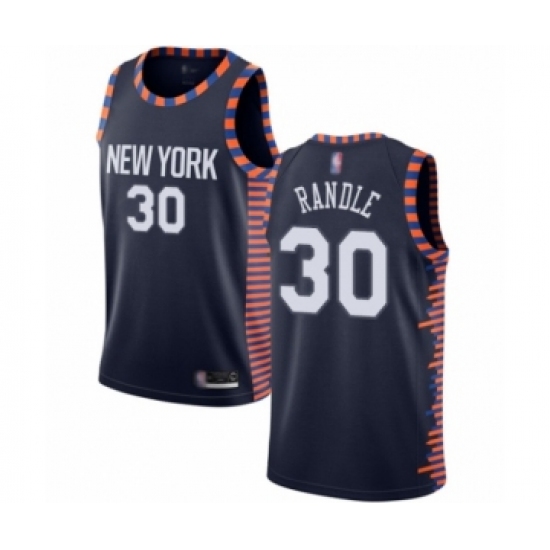 Women's New York Knicks 30 Julius Randle Swingman Navy Blue Basketball Jersey - 2018 19 City Edition