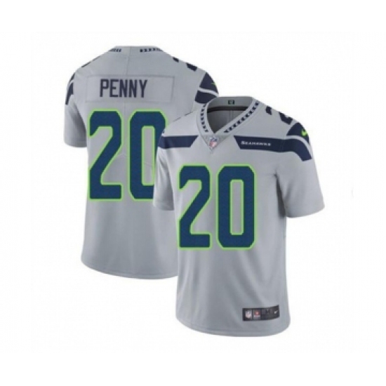 Men's Seattle Seahawks 20 Rashaad Penny Gray Vapor Untouchable Limited Stitched Jersey
