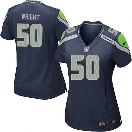 Women's Nike Seattle Seahawks 50 K.J. Wright Game Steel Blue Team Color NFL Jersey