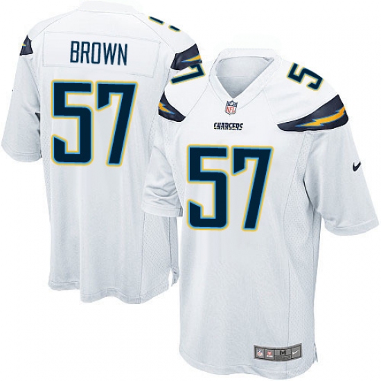 Men's Nike Los Angeles Chargers 57 Jatavis Brown Game White NFL Jersey