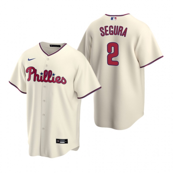 Men's Nike Philadelphia Phillies 2 Jean Segura Cream Alternate Stitched Baseball Jersey