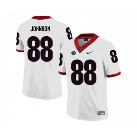 Georgia Bulldogs 88 Toby Johnson White Nike College Football Jersey