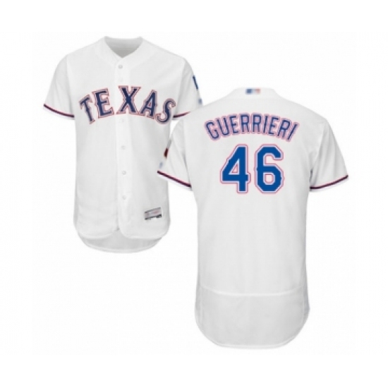 Men's Texas Rangers 46 Taylor Guerrieri White Home Flex Base Authentic Collection Baseball Player Jersey