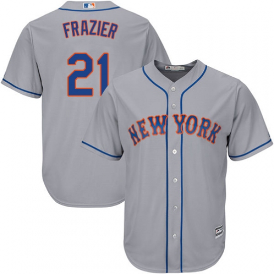 Youth Majestic New York Mets 21 Todd Frazier Authentic Grey Road Cool Base MLB Jersey