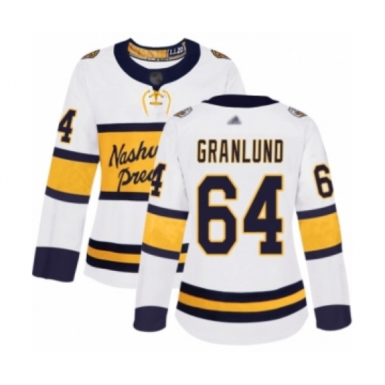 Women's Nashville Predators 64 Mikael Granlund Authentic White 2020 Winter Classic Hockey Jersey