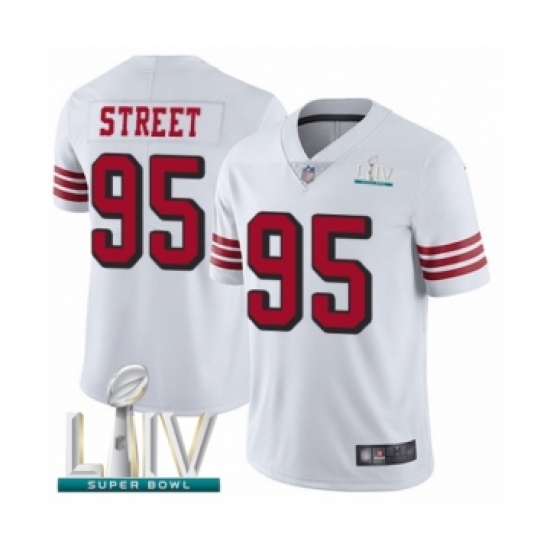 Youth San Francisco 49ers 95 Kentavius Street Limited White Rush Vapor Untouchable Super Bowl LIV Bound Football Jersey
