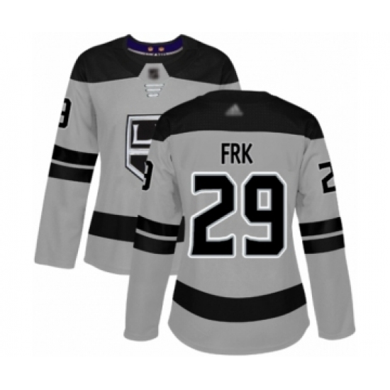 Women's Los Angeles Kings 29 Martin Frk Authentic Gray Alternate Hockey Jersey