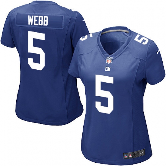 Women's Nike New York Giants 5 Davis Webb Game Royal Blue Team Color NFL Jersey