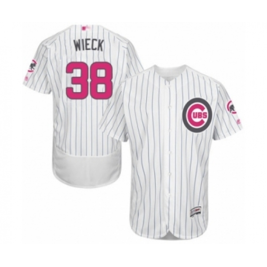 Men's Chicago Cubs 38 Brad Wieck Authentic White 2016 Mother's Day Fashion Flex Base Baseball Player Jersey