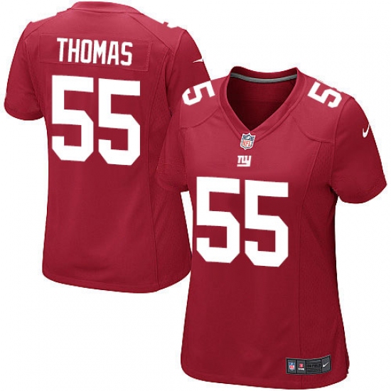 Women's Nike New York Giants 55 J.T. Thomas Game Red Alternate NFL Jersey