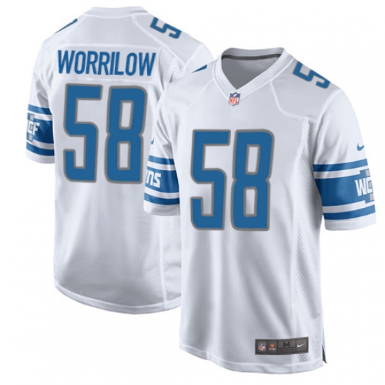 Men's Nike Detroit Lions 58 Paul Worrilow Game White NFL Jersey