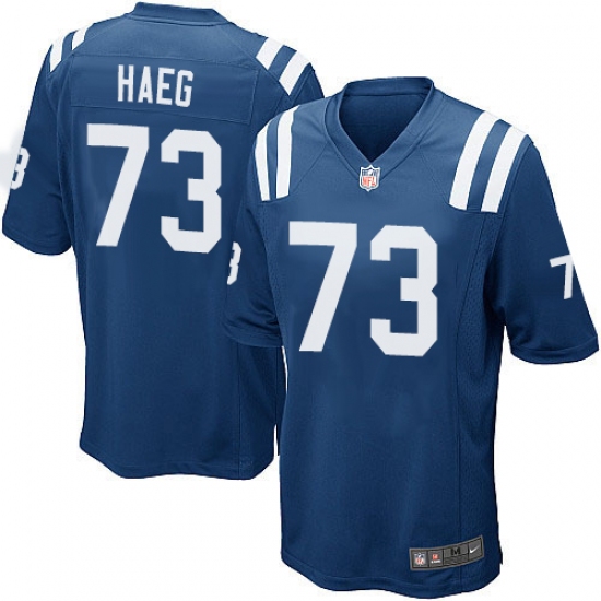 Men's Nike Indianapolis Colts 73 Joe Haeg Game Royal Blue Team Color NFL Jersey